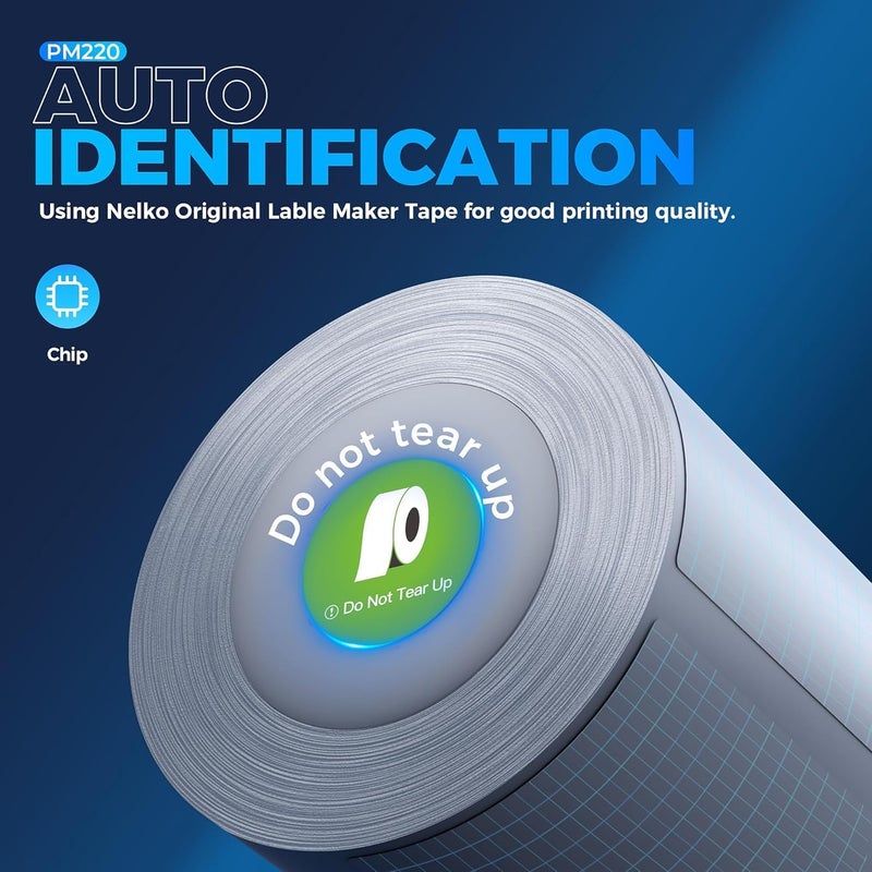 Nelko PM220 Labeling Machine with Ribbon, Bluetooth Label Printer, 5 cm, Portable Thermal Printer for Small Business, Address, Logo, Clothing, Sticker Printer for Phones and PC, Blue - Image 5