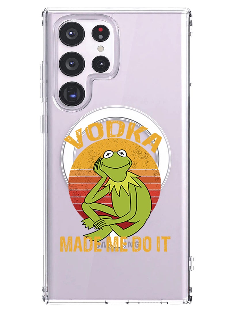 Theodor Magnetic Case for Samsung Galaxy S23 Ultra 6.8-inch Compatible with MagSafe Wireless Charging, Shockproof Phone Bumper Cover Vodka made me do it copy - Image 1