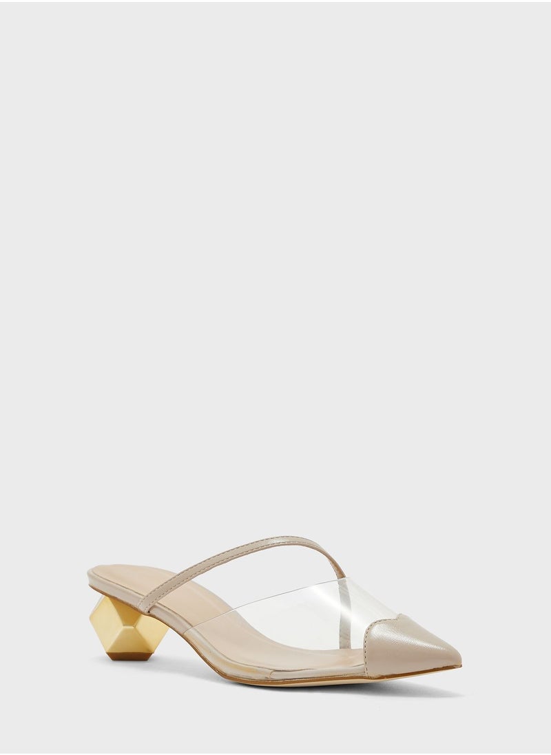 Vincci - Pointed Toe Mid Heel Pumps - Image 1