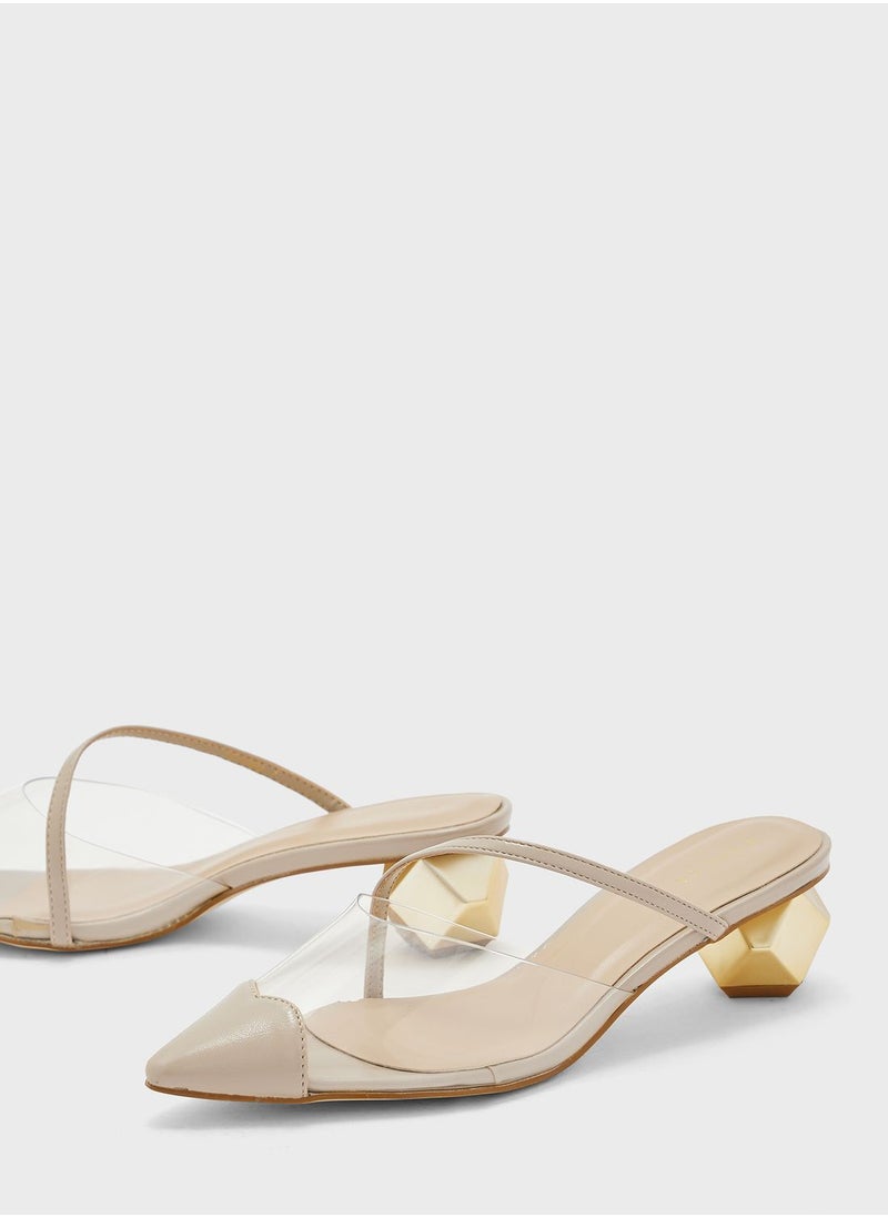 Vincci - Pointed Toe Mid Heel Pumps - Image 1