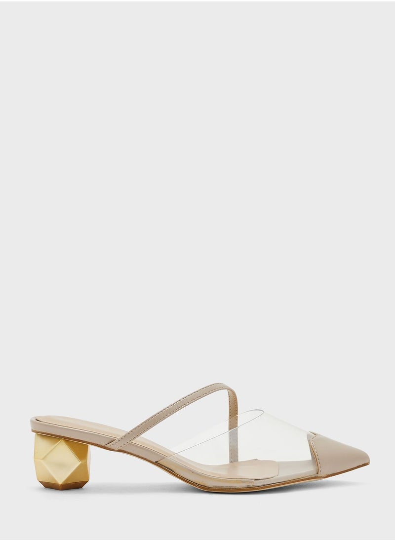 Vincci - Pointed Toe Mid Heel Pumps - Image 1