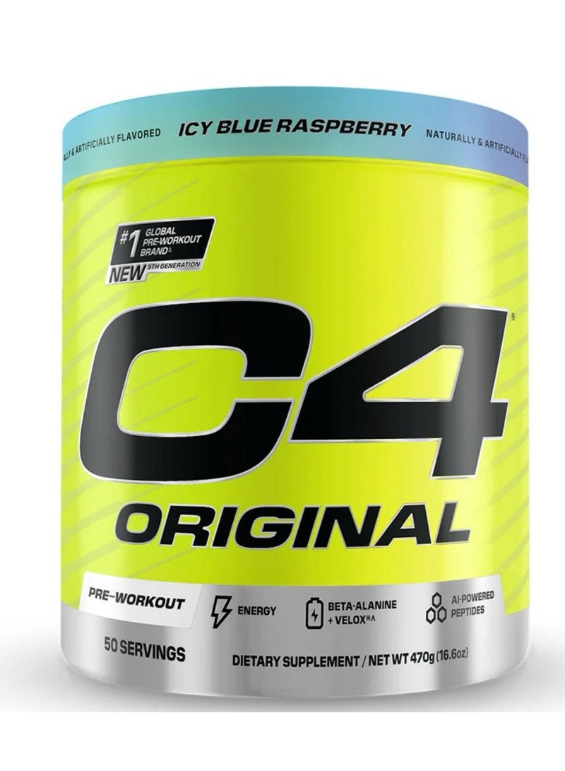 سيلوكور C4 الأصلي مكمل ما قبل التمرين نكهة توت العليق الأزرق الجليدي 50 حصة - Image 1