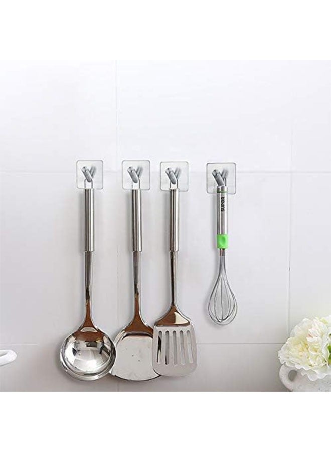 4 pcs Heavy Duty Adhesive Hooks Stainless Steel Hangers Nail Free Utility Hooks, Stick On Hook For Hanging Towel Cloth Calendar Available For Kitchen, Closet, Cabinet, Toilet, Ceiling,Door  - Image 4
