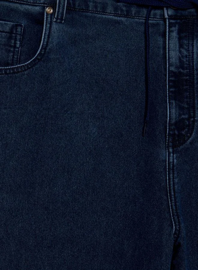 Maxim Men Regular Fit Flexi Waist Drawstring Detail Jeans