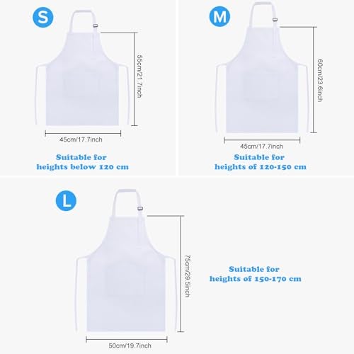 SINLAND Kids Apron with Pocket 2 Pack Adjustable Children Chef Apron for Cooking Baking Painting (M: 6-12 Years) - Image 4