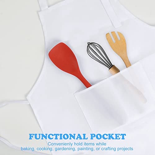 SINLAND Kids Apron with Pocket 2 Pack Adjustable Children Chef Apron for Cooking Baking Painting (M: 6-12 Years) - Image 3