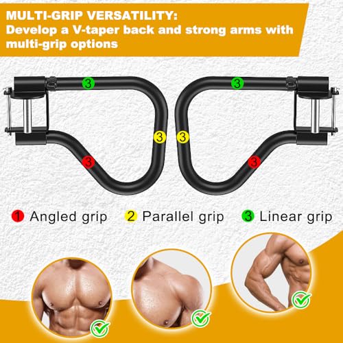 Kipika Dip Bar Attachment for 3" x 3" Squat Rack with 1" or 5/8" Holes, Multi Grip Set of 2, Narrow & Wide Grip Handles for Dips, Inverted Rows, Push-Ups, Australian Pull-ups - Image 4