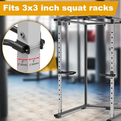 Kipika Dip Bar Attachment for 3" x 3" Squat Rack with 1" or 5/8" Holes, Multi Grip Set of 2, Narrow & Wide Grip Handles for Dips, Inverted Rows, Push-Ups, Australian Pull-ups - Image 2