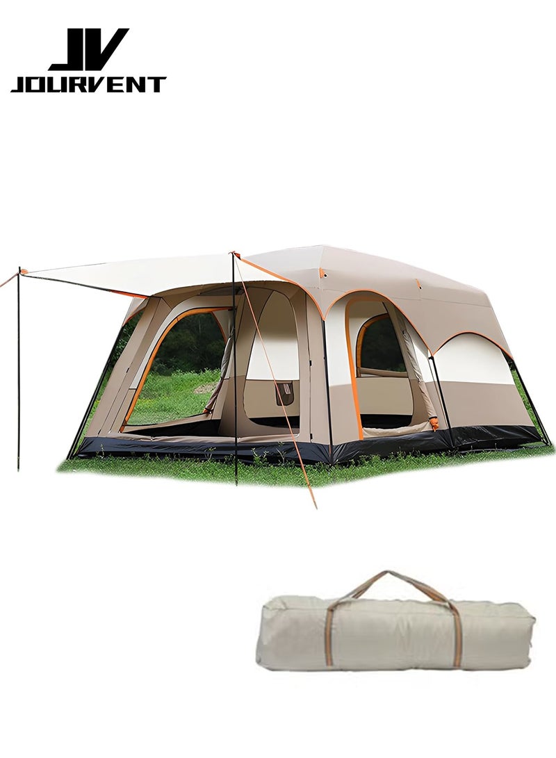 Jourvent Large Family Standing Upright Camping Tent 8-12 Persons Multi-Room Waterproof Tent with Screened Porch - Glamping Tent for Outdoor Camping & Family Vacation - Image 1