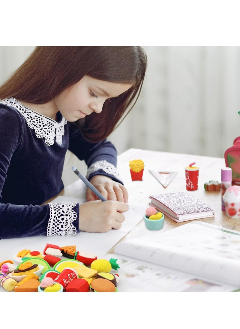 Lovely Gourmet Fruit Erasers, 4 Boxes of Pencil Eraser, Cute Children's Erasers, Pencil Erasers and Eraser Sets, Ideal for Learning, Art, Play, and Gifting