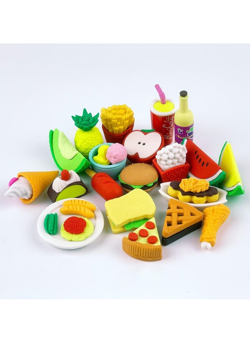 Lovely Gourmet Fruit Erasers, 4 Boxes of Pencil Eraser, Cute Children's Erasers, Pencil Erasers and Eraser Sets, Ideal for Learning, Art, Play, and Gifting