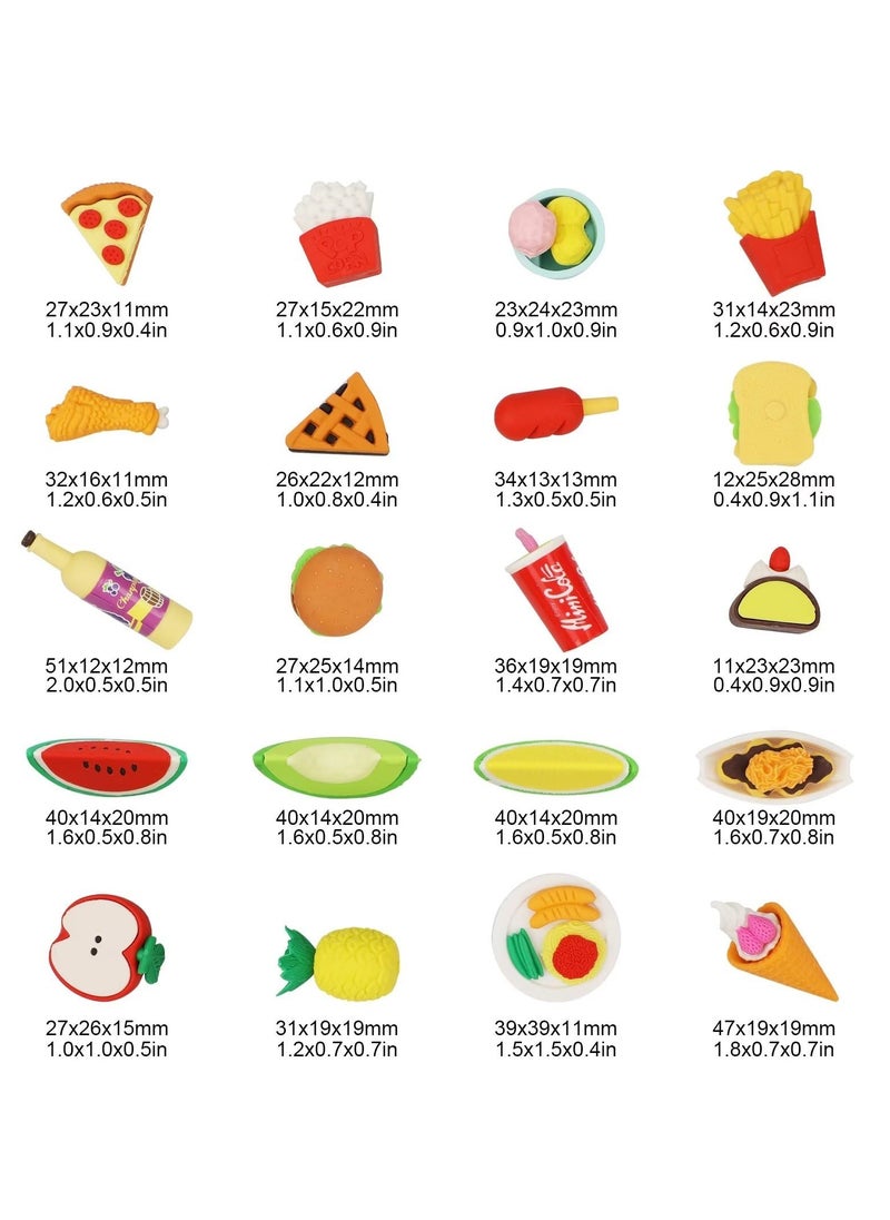 Lovely Gourmet Fruit Erasers, 4 Boxes of Pencil Eraser, Cute Children's Erasers, Pencil Erasers and Eraser Sets, Ideal for Learning, Art, Play, and Gifting