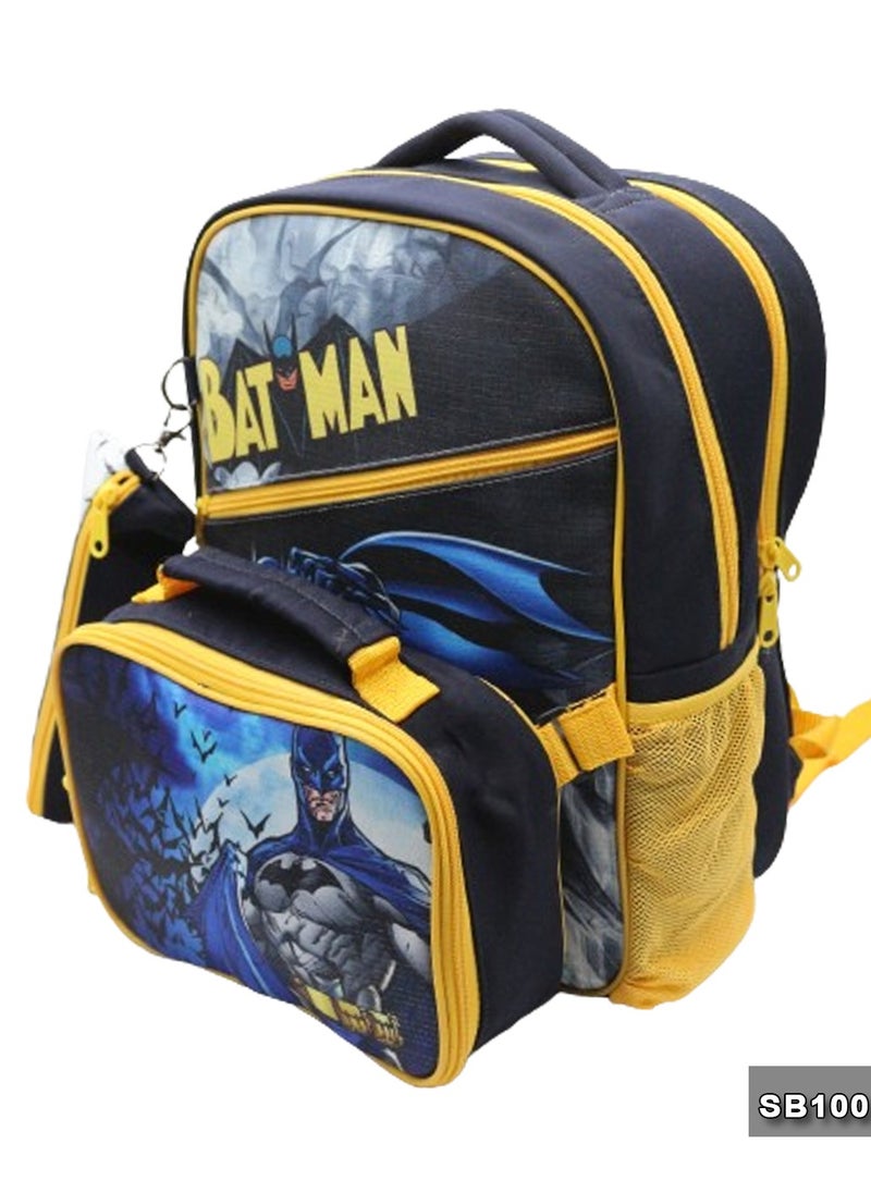 Gharibo Bags School backpack with lunch bag Size 15 Bat Man  - Image 2