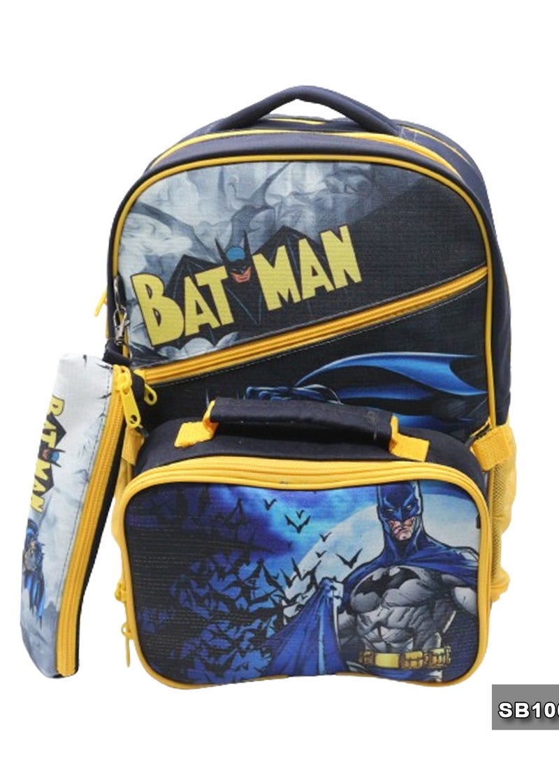 Gharibo Bags School backpack with lunch bag Size 15 Bat Man  - Image 1