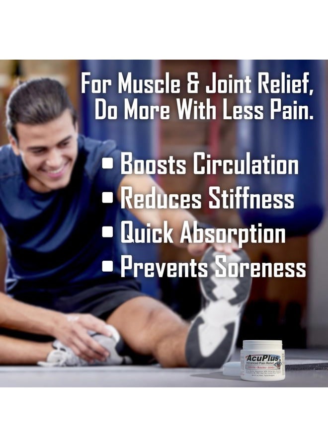 AcuPlus Advanced Pain Relief Topical Anti Inflammatory Cream to Soothe Muscle & Joint Pain - Arthritis, Bursitis, & Tendonitis - Fast-Acting Formula with Natural Ingredients - 4 oz. - Image 4