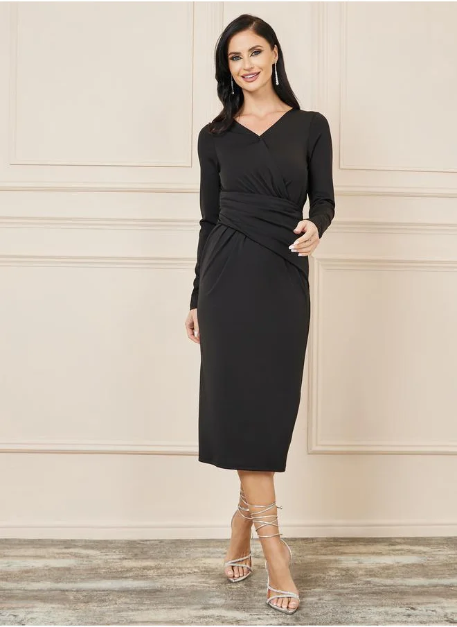 Styli Long Sleeve Sheath Dress