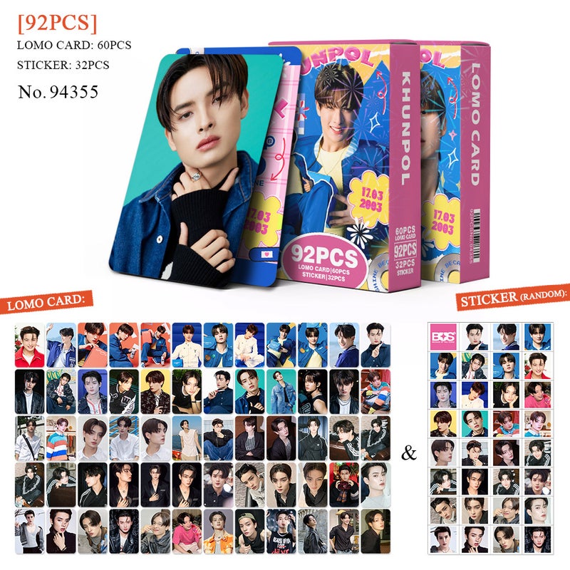 AuauSave WilliamEst BounPrem Lomocard & Sticker Set – 92PCS (60 Lomocards + 32 Random Stickers) | Aesthetic Photo Card Collection for Fans