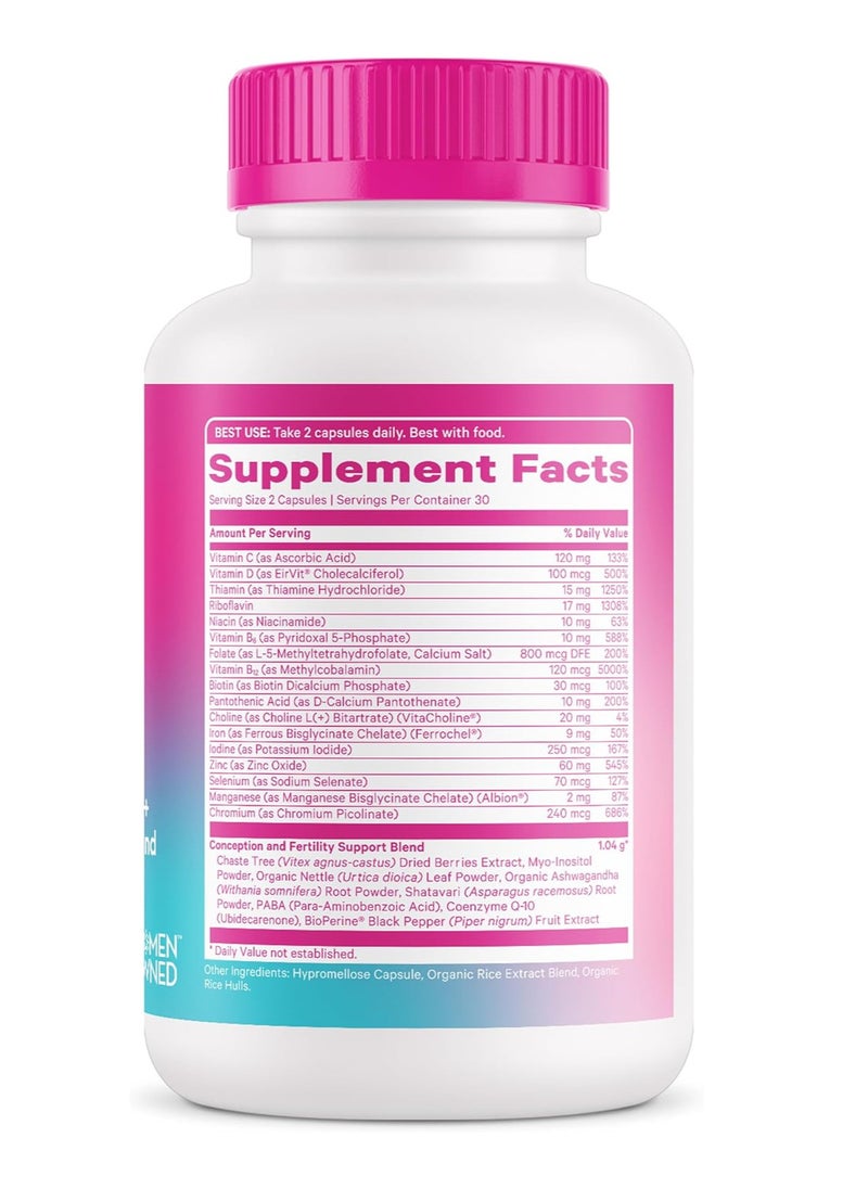 Pink Stork Fertility Supplements for Women - Prenatal Multivitamin 60 Capsules  - Image 2