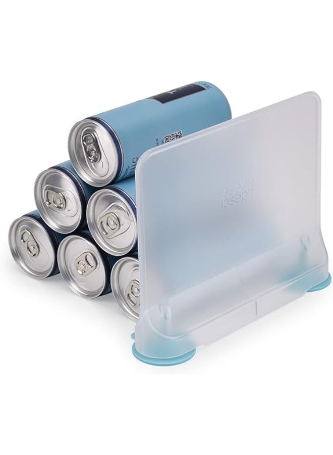 Movable Fridge Shelf Divider and Organiser for Cans, Bottles, fixed with suction cups, BPA free - Image 1