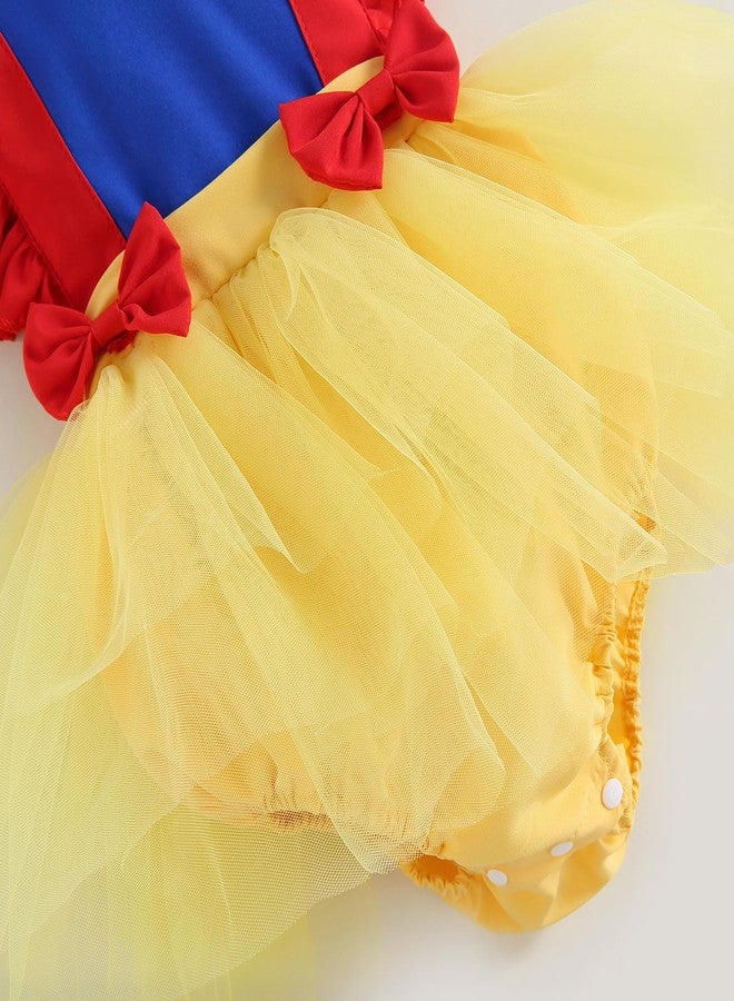 RWYBEIW Newborn Baby Girls Snow White Cosplay Costume Infant Bodysuit Playsuit 2PC Summer Outfits Set (C# Tutu Dress, 0-6 Months) - Image 5