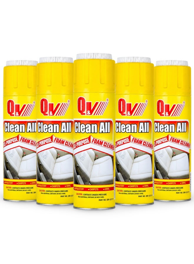 5 PCS Multi-Purpose Foam Cleaner Spray 650ml for Car Interior, Upholstery, Carpet, Fabric, Vinyl, Leather, Dashboard, Sofa & Home Surfaces - Image 1