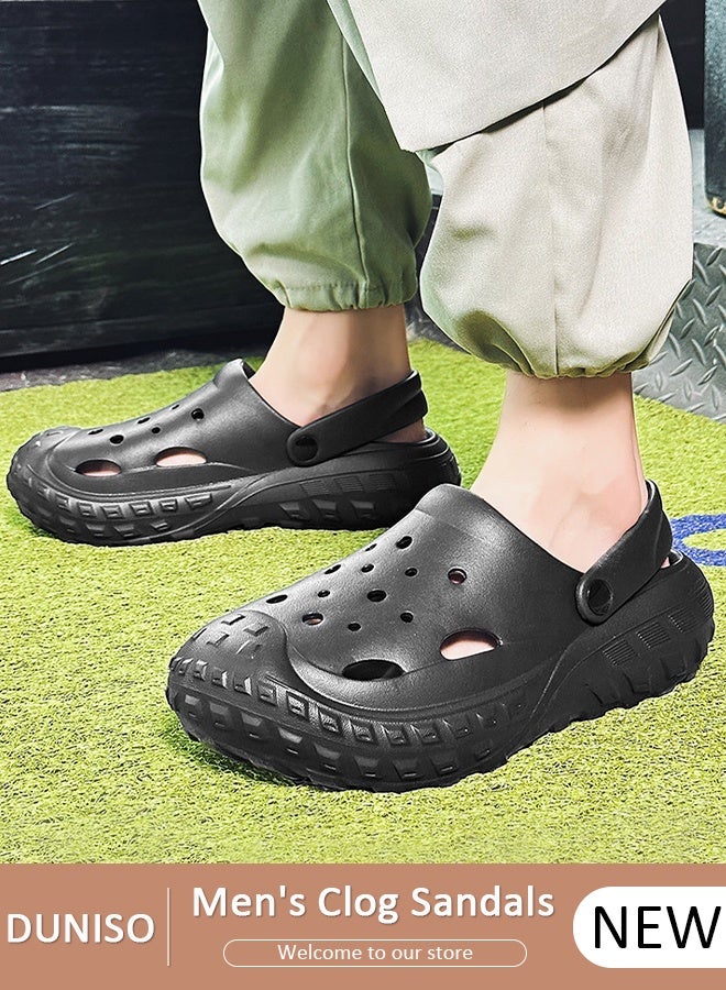 DUNISO صنادل رجالية من أجل الموضة صندل منزلق سريع الجفاف مع نعل غير قابل للانزلاق ونعل سميك شبشب للشاطئ قابل للتنفس صندل رجالي للمنزل شبشب مسطح للداخل والخارج - Image 1