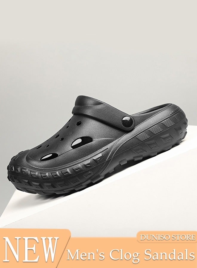 DUNISO Men's Clog Sandals for Fashion Quick Drying Slide Sandal with Non-slip Soles Thick Sole Beach Slipper Breathable Slip-on Sandal Men's House Flat Slipper for Indoor & Outdoor - Image 1