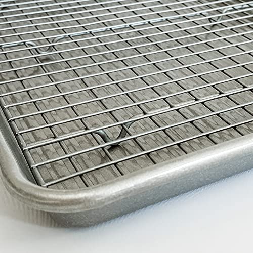 USA Pan Bakeware Half Sheet Baking Pan and Bakeable Nonstick and Cooling Rack Set, Metal - Image 3