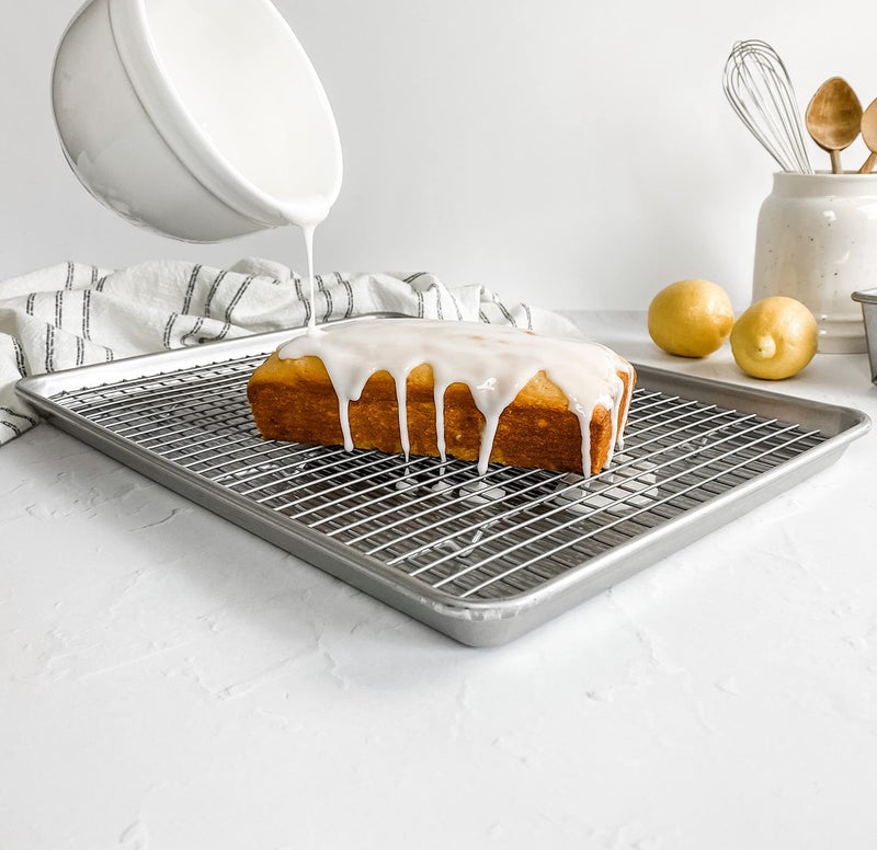 USA Pan Bakeware Half Sheet Baking Pan and Bakeable Nonstick and Cooling Rack Set, Metal - Image 5