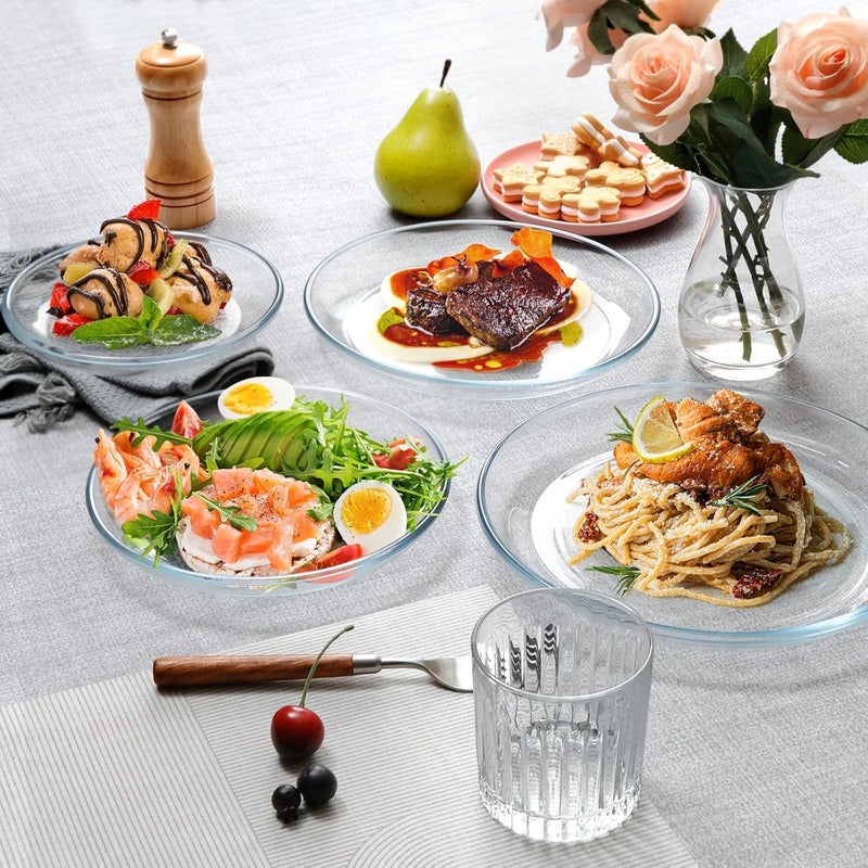 FUNKYFINDS 2pcs Clear Glass Snack Plates Cabilock Round Tea Bag Holder Dessert Plates Clear Glass Dessert Plates Clear Appetiser Plates for Servicing Cookies Snacks Fruits and Coffee - Image 4