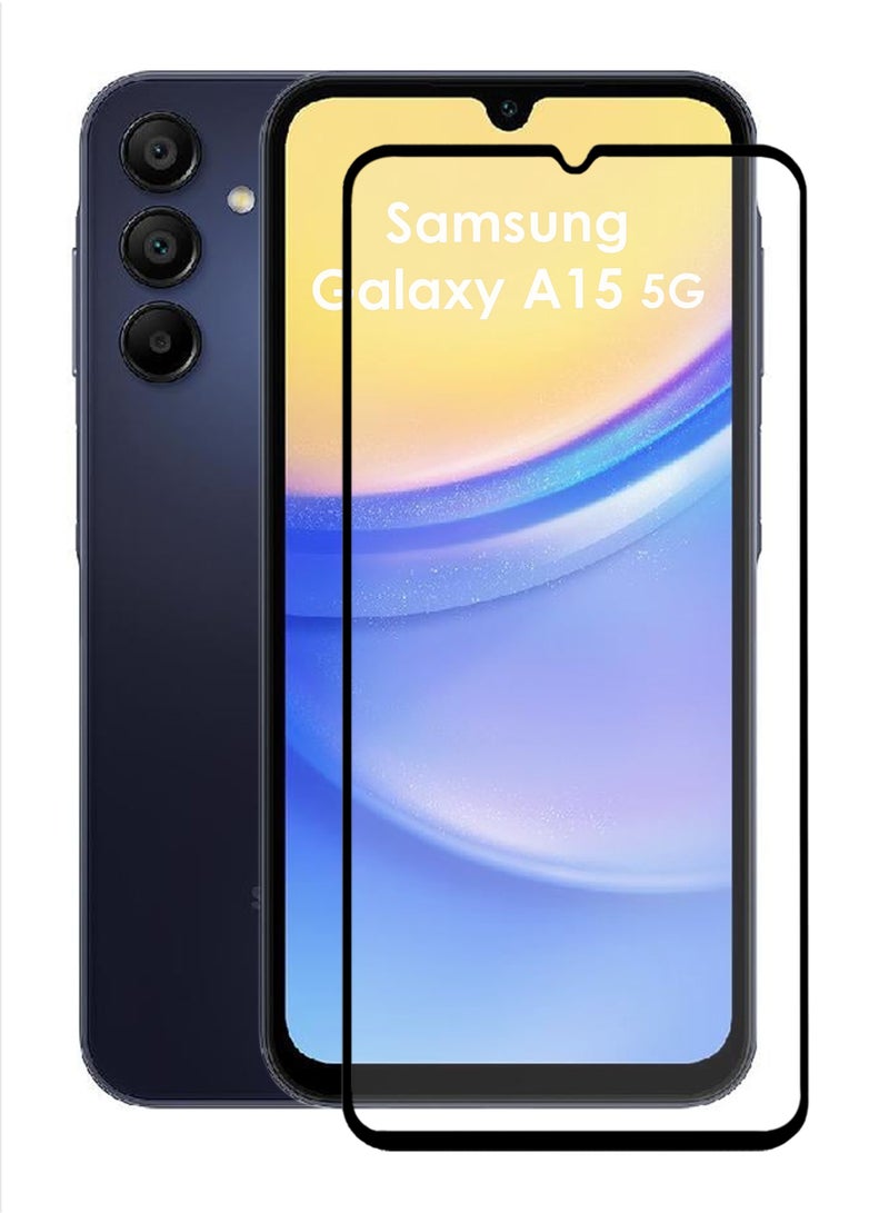 For Samsung Galaxy A15 5G Screen Protector – Premium Edge to Edge Tempered Glass, High Transparency, Delicate Touch, Anti-Explosion, Smooth Arc Edges, Easy Installation - Image 1