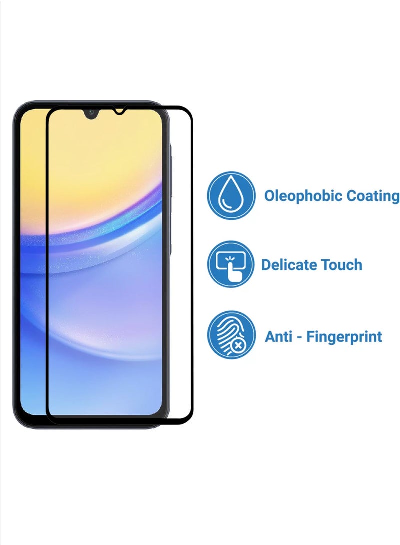For Samsung Galaxy A15 5G Screen Protector – Premium Edge to Edge Tempered Glass, High Transparency, Delicate Touch, Anti-Explosion, Smooth Arc Edges, Easy Installation - Image 3