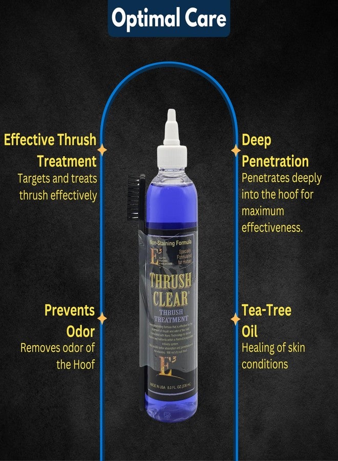 E3 علاج E3 Thrush Clear - 227 مل - محلول فعال لعلاج تعفن حوافر الخيول - يعزز تعافي الحوافر بشكل صحي - يمنع العدوى المستقبلية - آمن للاستخدام المنتظم - Image 2