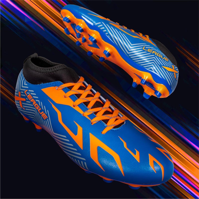 Vector X League Football/Soccer Shoes/Studs - Blue-Orange - Image 1