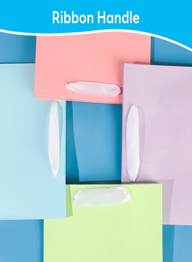 MOXARYSU 5 Pcs Medium Gift Bags With Handles: 7x4x9 Pastel Kraft Paper Bags With 10 Tissues For Party, Birthday,Baby Shower,Wedding（Soft Color） - Image 5