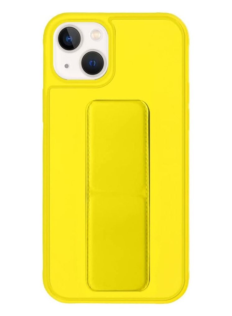 VITION Case Cover For iPhone 14 Plus Finger Grip Phone holder Case Car Magnetic Multi-function 3 in 1 Shockproof Back Cover Protective Case (iPhone 14 Plus Yellow) - Image 4