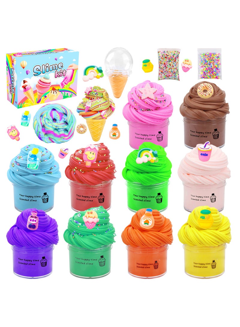 Butter Slime Set 10 Pack,Party Favours,Scented,Soft and NonSticky,Birthday Gifts for Girls and Boys,Stress Relieving Slime Bulk Ice CreamMouldFillers - Image 1