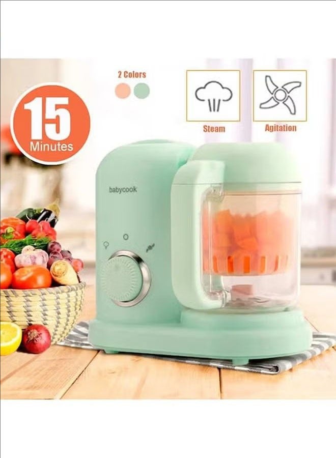 Shatterproof electric steam multifunctional baby food processor, mixing, cooking, melting, heating, multi-purpose in one machine, green  - Image 1