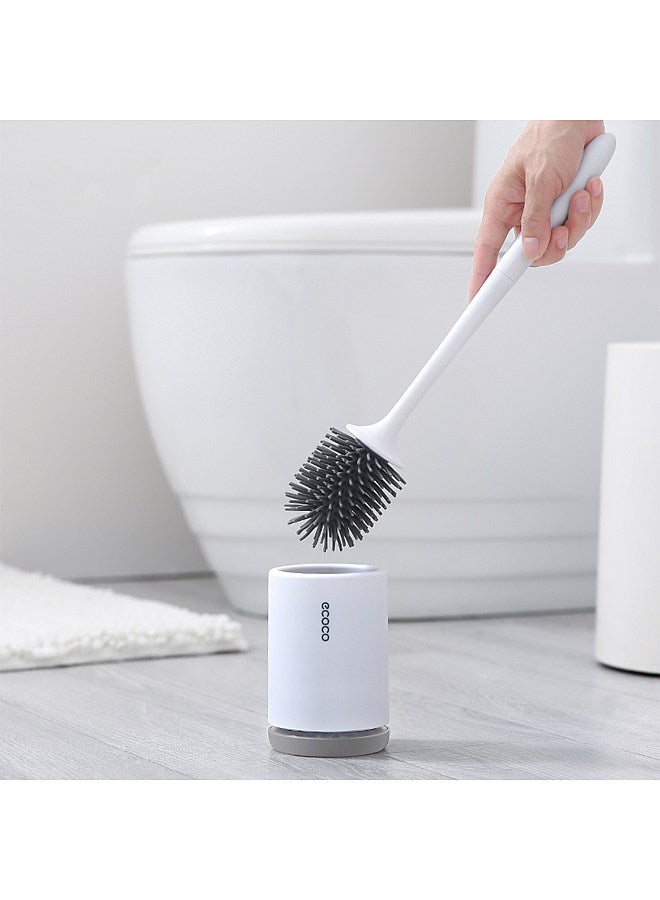 ecoco Toilet Brush and Holder Set Toilet Bowl Brush Bathroom Hollow Drainage Holder Toilet Soft Cleaner Brush Kit with Caddy  - Image 4