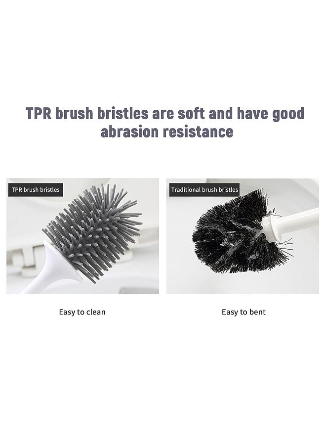 ecoco Toilet Brush and Holder Set Toilet Bowl Brush Bathroom Hollow Drainage Holder Toilet Soft Cleaner Brush Kit with Caddy  - Image 5