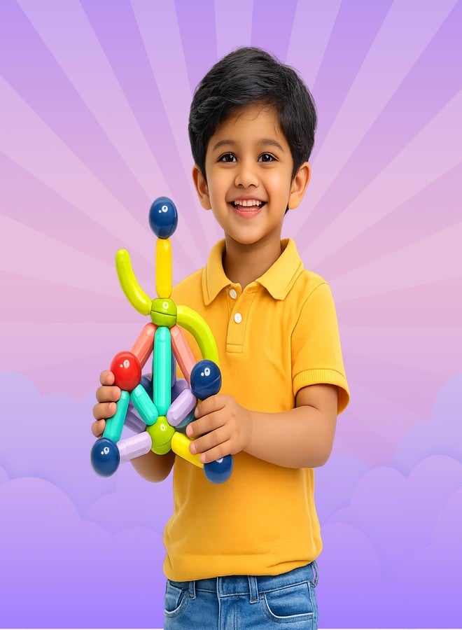 Wishluck Magnetic Building Blocks for Kids | Construction STEM Building Toys for Kids 2–5 Years | Safe Magnetic Blocks for Toddlers, Boys & Girls | Educational Blocks & Magnet Toys (Multicolour, 36) - Image 1