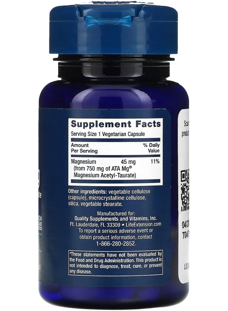 Life Extension كالم-ماج، أسيتيل ماغنسيوم تورينات، 30 كبسولة نباتية - Image 2