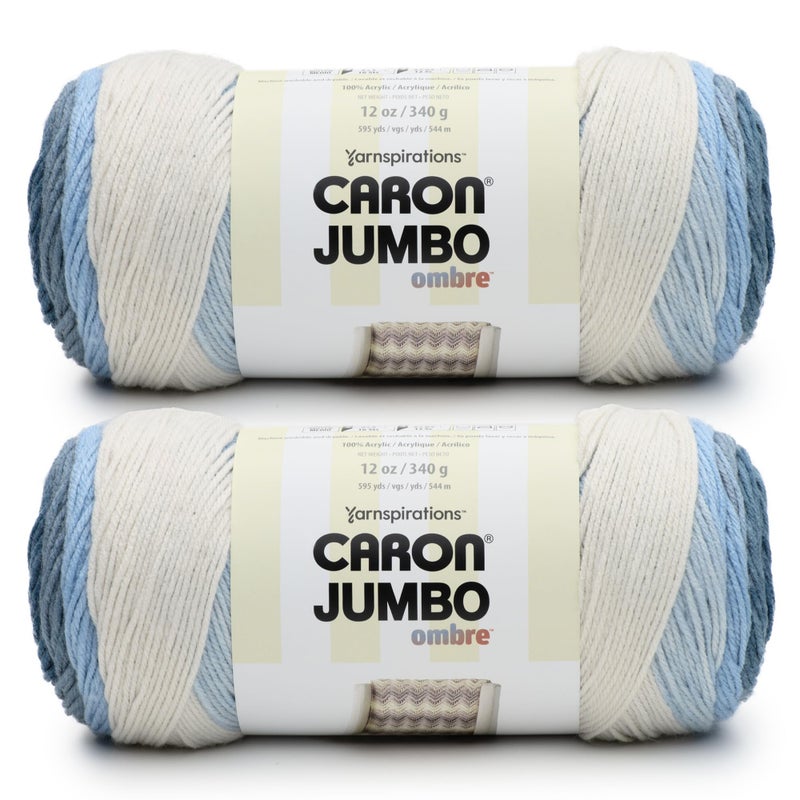 Caron CAR Jumbo Ombre Faded Jeans Yarn 2 Pack of 340g12 oz 100 Acrylic 4 Worsted Medium 595 Yards KnittingCrochet - Image 2
