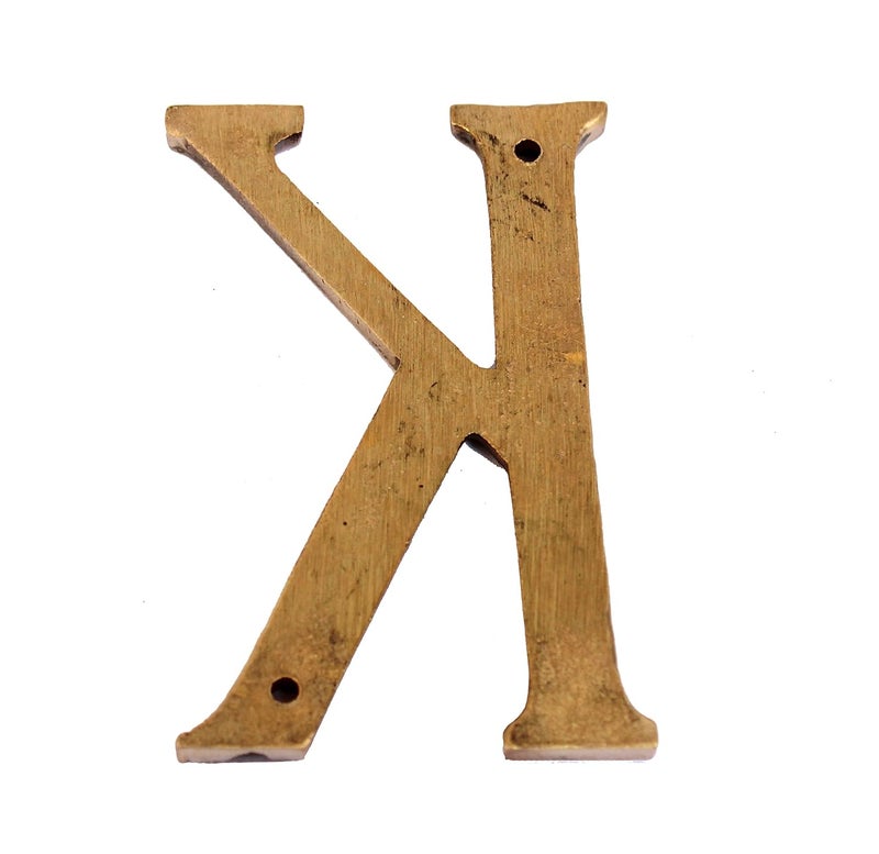 ESPLANADE - Brass House Hotel Door Name Alphabets - Wall Door Plaque Letter Alphabet - 3" Inches - Golden ("K" Alphabet) - Image 4