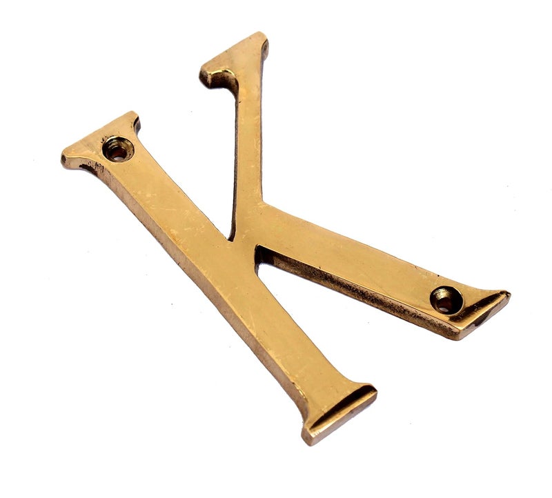 ESPLANADE - Brass House Hotel Door Name Alphabets - Wall Door Plaque Letter Alphabet - 3" Inches - Golden ("K" Alphabet) - Image 3