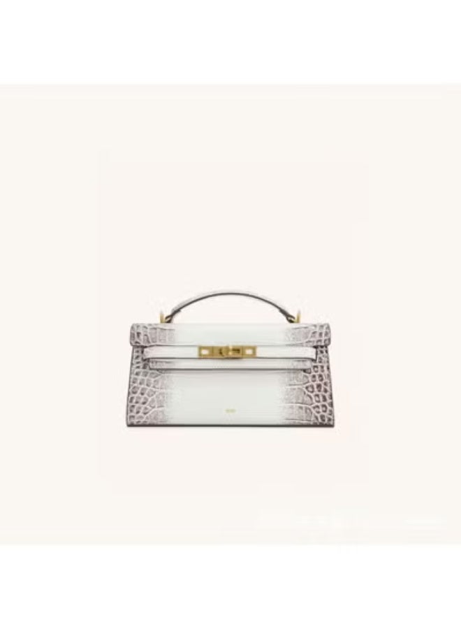 JW PEI Noor Handbag, Crocodile-Embossed Kelly Style Bag, Adjustable Shoulder Strap Purse - Image 1