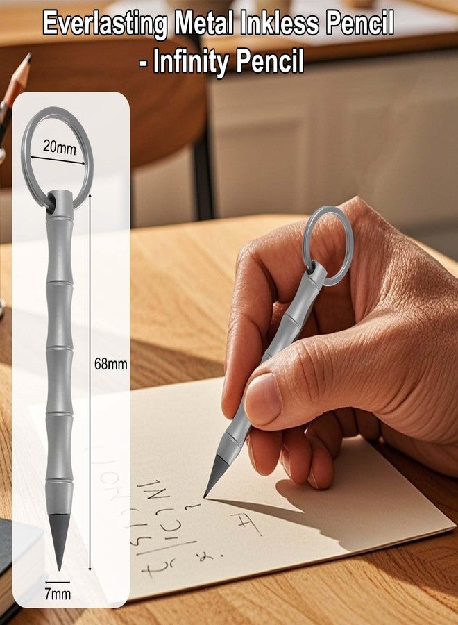 Tizee Everlasting Metal Inkless Pencil - Infinity Pencil,Bamboo Joint Design, Titanium Mechanical Pen for Office, Sketch, Drawing, Writing, No Need Sharpened, Keychain Gift - Image 3