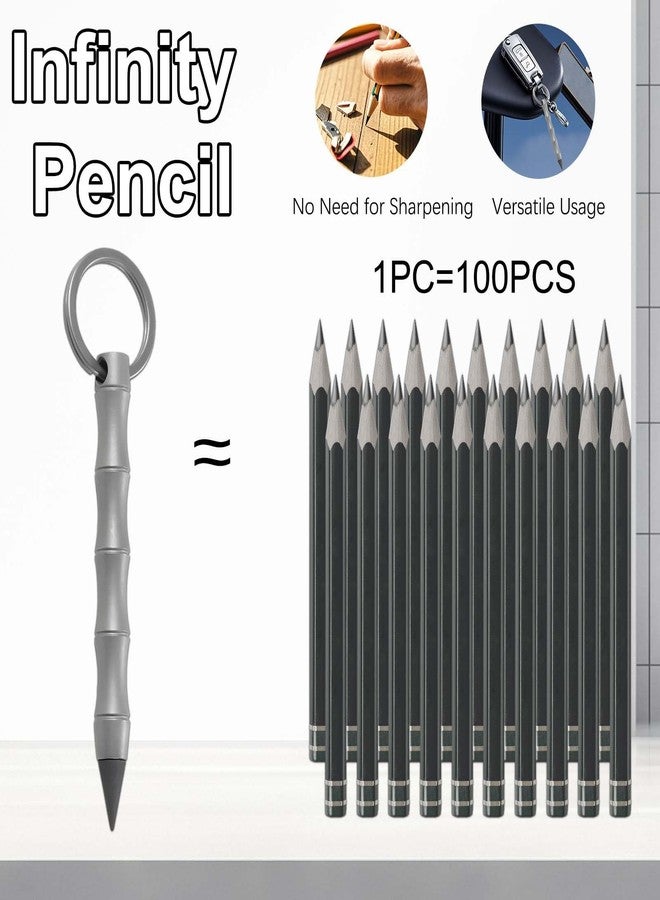 Tizee Everlasting Metal Inkless Pencil - Infinity Pencil,Bamboo Joint Design, Titanium Mechanical Pen for Office, Sketch, Drawing, Writing, No Need Sharpened, Keychain Gift - Image 2