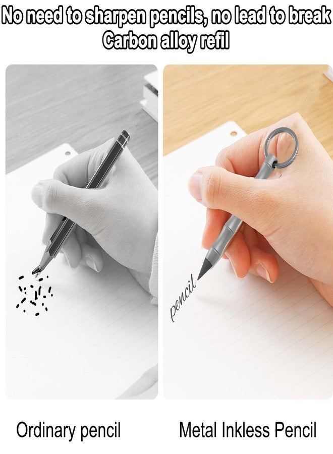 Tizee Everlasting Metal Inkless Pencil - Infinity Pencil,Bamboo Joint Design, Titanium Mechanical Pen for Office, Sketch, Drawing, Writing, No Need Sharpened, Keychain Gift - Image 4