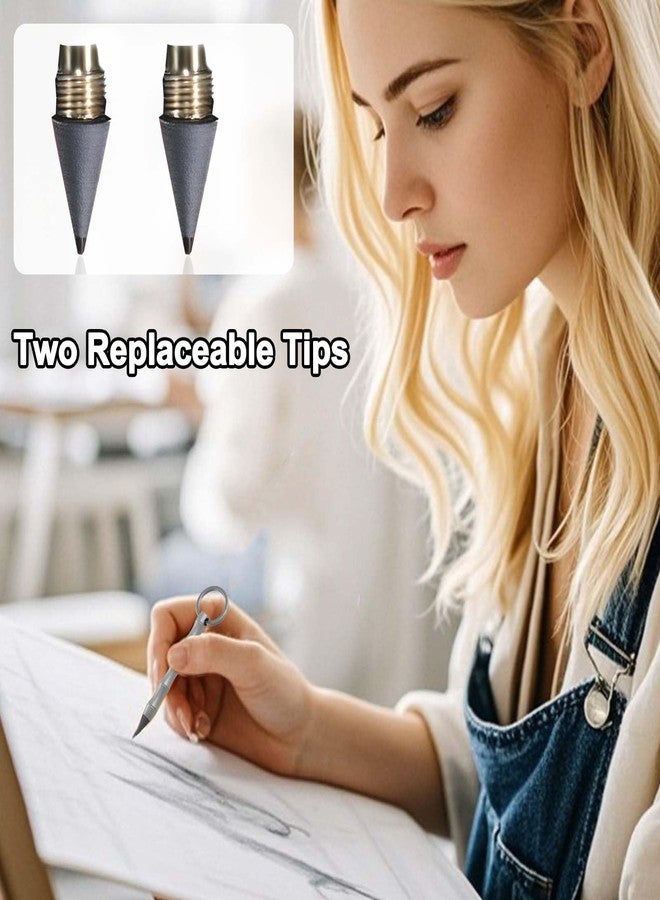 Tizee Everlasting Metal Inkless Pencil - Infinity Pencil,Bamboo Joint Design, Titanium Mechanical Pen for Office, Sketch, Drawing, Writing, No Need Sharpened, Keychain Gift - Image 5